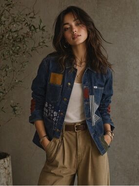KIRIKO original denim chore coat